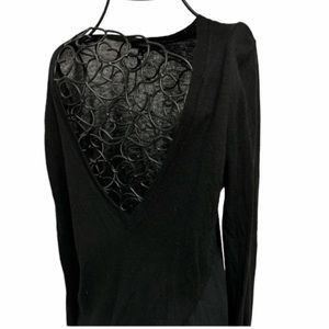 Vintage The Limited Black Lightweight Long Sleeve VNeck Top Size Large EUC